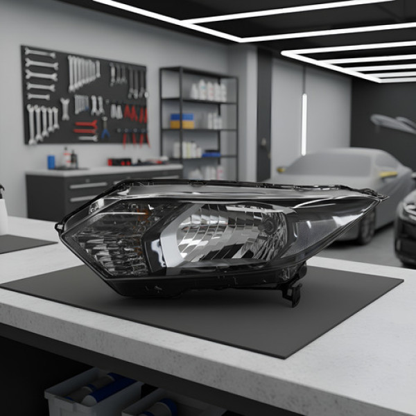 Farol Esquerdo Honda Hrv 2015 A 2019 Máscara Negra