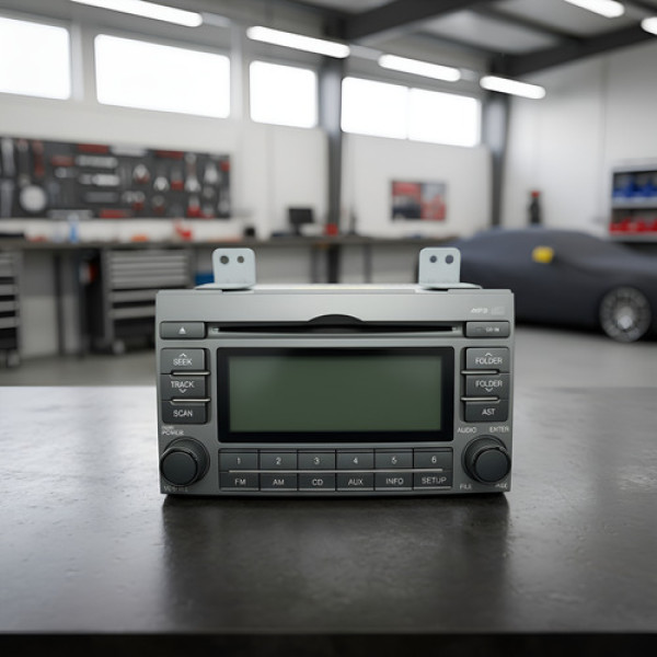 Rádio Central Hyundai Azera 2007 A 2011 Cinza Tela Azul